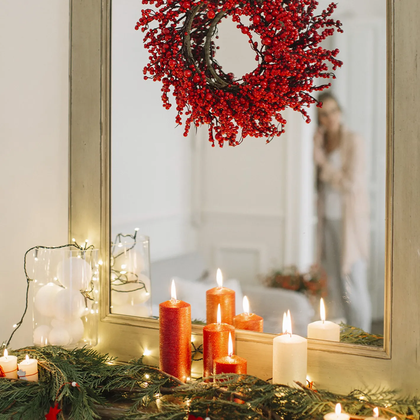 Vela decorativa pilar rojo Ø7x15cm^Casa Viva Best