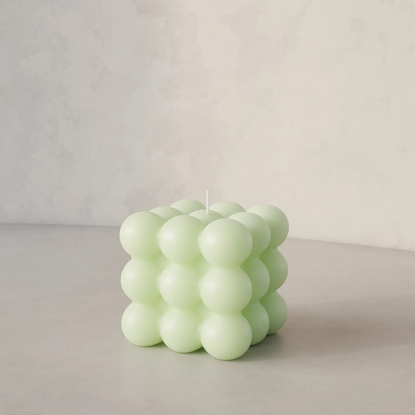 Vela decorativa verde Cubic 6x6cm^Casa Viva Online