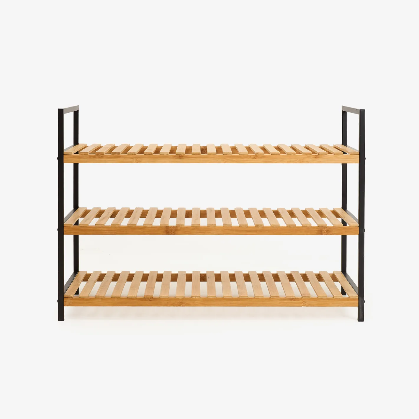 Zapatero de bambú con 3 estantes Kabil 70x33x48cm^Casa Viva New