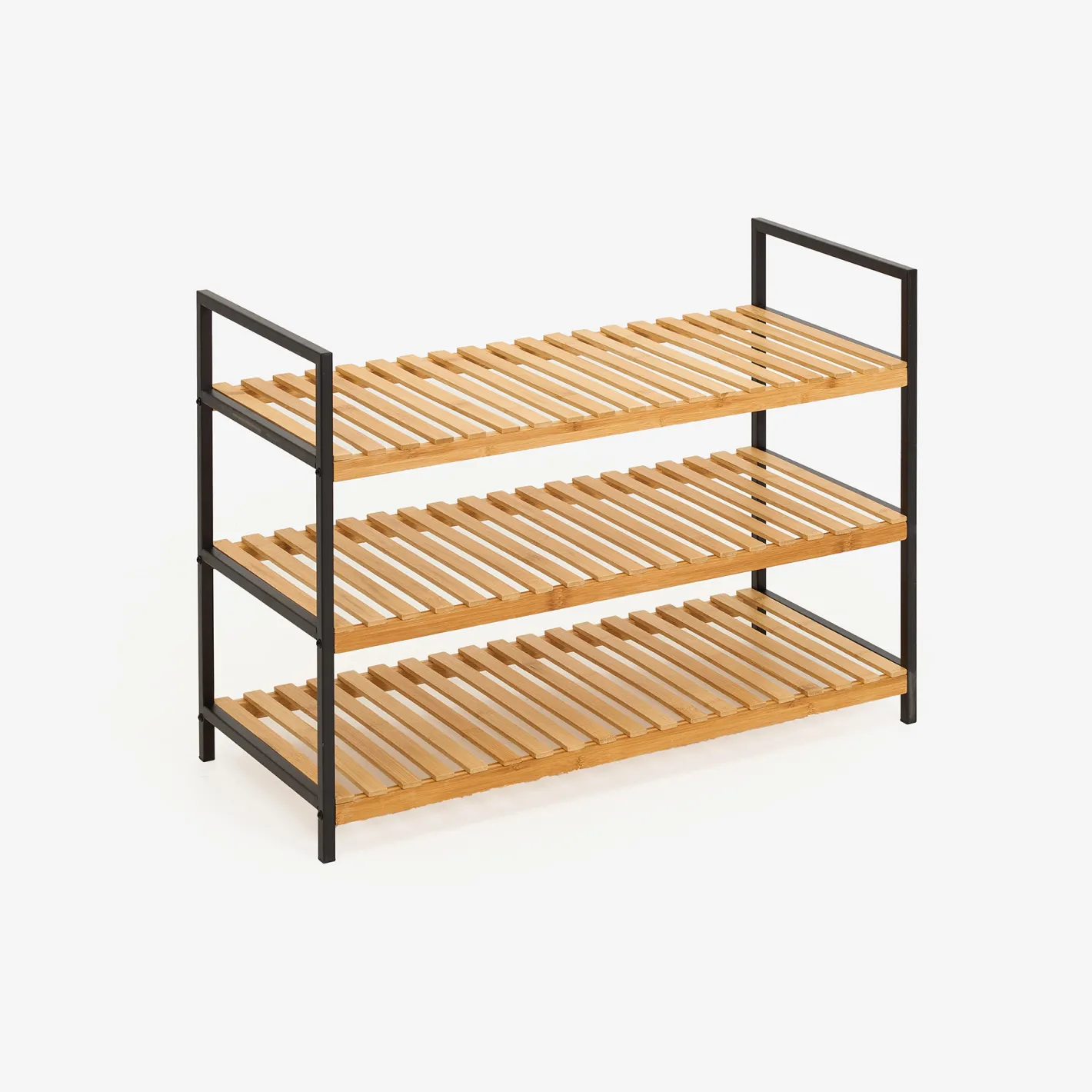 Zapatero de bambú con 3 estantes Kabil 70x33x48cm^Casa Viva New